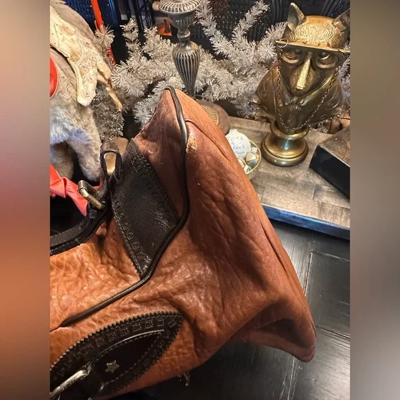 Fendi Etnico Two-Tone Leather Satchel - Picture 16 of 17